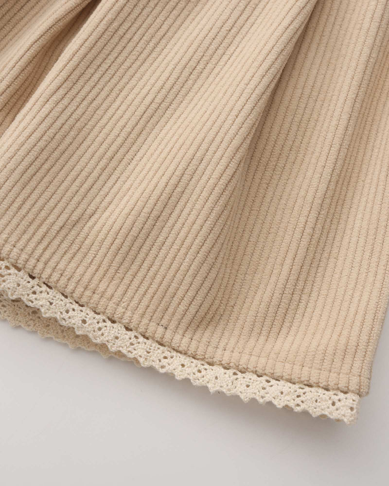 Khaki Lace Pleated Skirt (Kids & Adults)