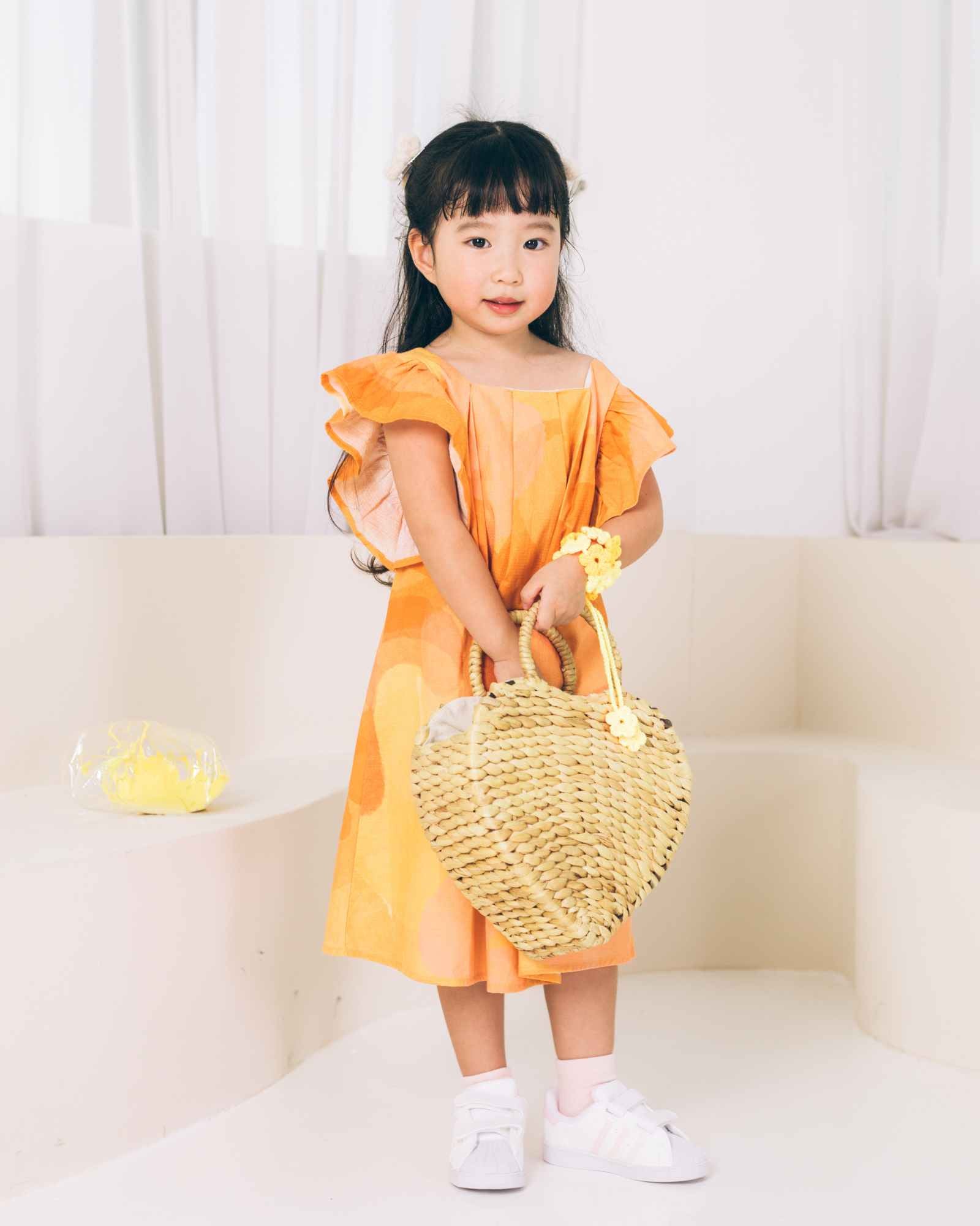 Golden Blossom Butterfly Girls Dress