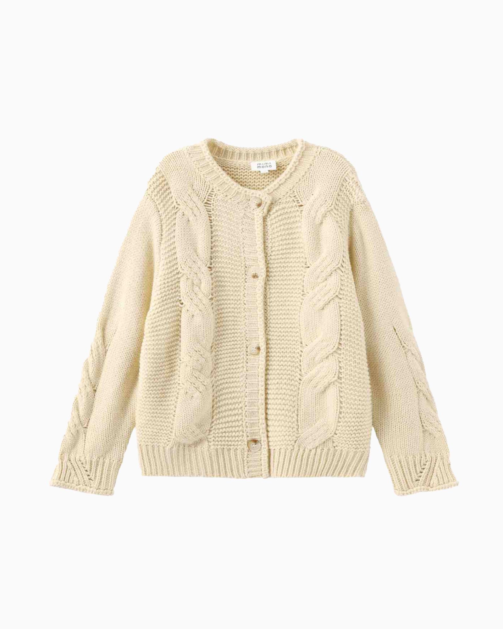 Online-exclusive: Cream Knitted Cardigan