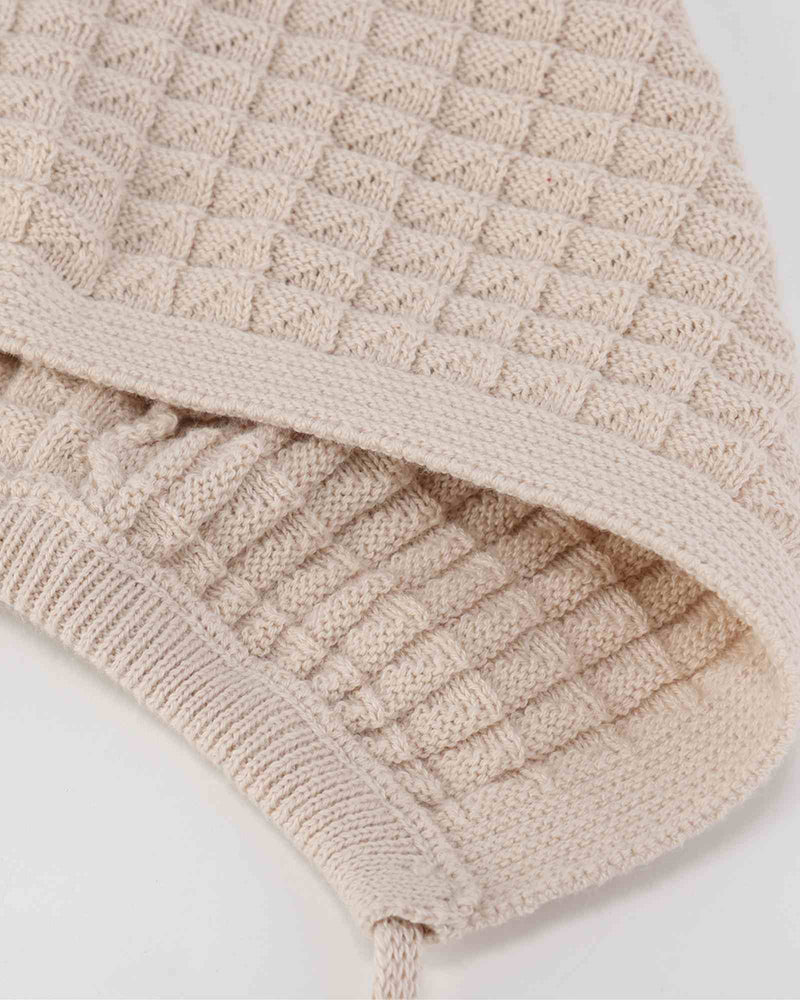 Pre-order: Knitted Waffle Baby Bonnet