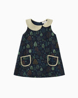 Pre-order: Forest Asymmetrical Collar Girls Dress