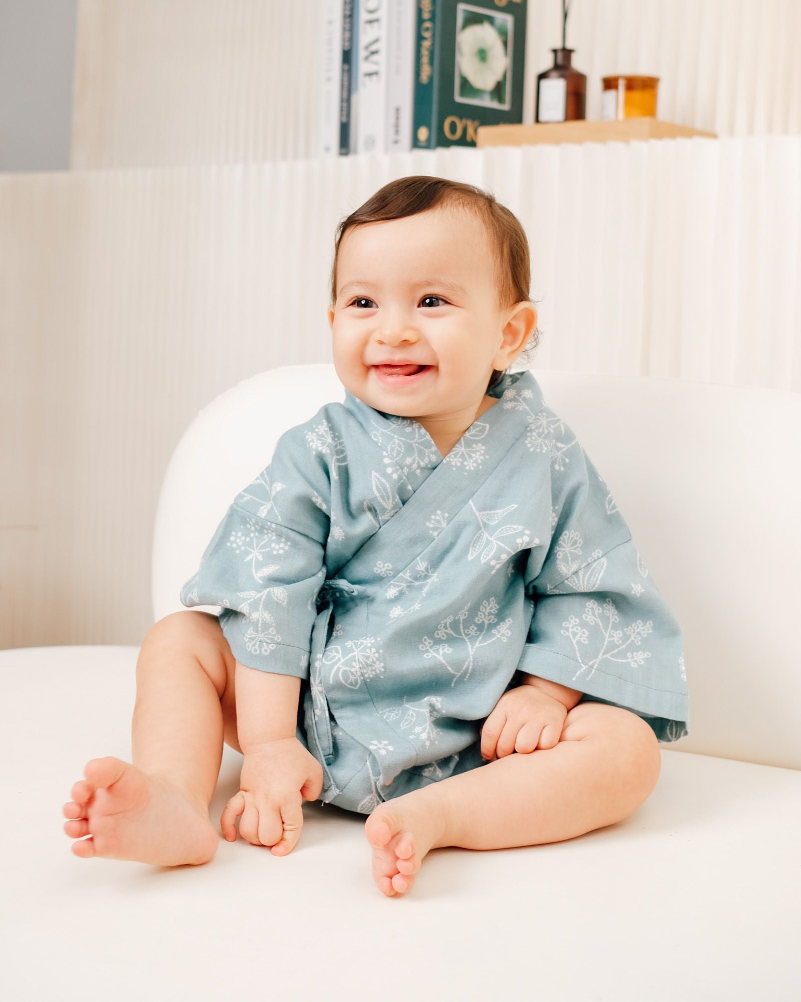 Dandelion Baby Kimono - Teal